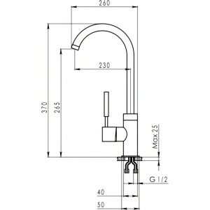 Смеситель для кухни Granula 2125, шварц