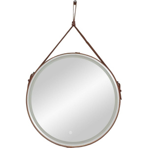 Купить Зеркало круглое Art&Max Milan 80 коричневый ремень в Москве с доставкой Зеркало круглое Art&Max Milan 80 коричневый ремень