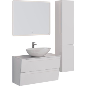 Купить Тумба с раковиной Lemark Miano 100, белая глянцевая, раковина Триумф в Москве с доставкой Тумба с раковиной Lemark Miano 100, белая глянцевая, раковина Триумф