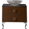 Тумба с раковиной Armadi Art NeoArt 80 шоколад с ручками Drop хром, с ножками