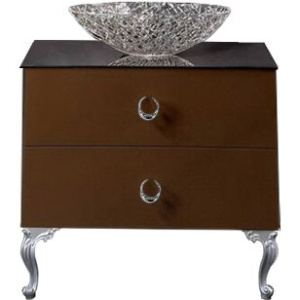 Тумба с раковиной Armadi Art NeoArt 80 шоколад с ручками Drop хром, с ножками