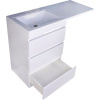 Тумба с раковиной Style Line Даллас 130 Люкс Plus напольная, белая, 3 ящика L