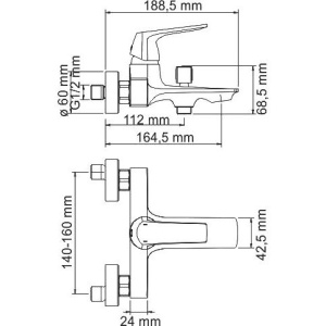 Купить Смеситель для ванны с душем Wasserkraft Neime 1901 в Москве с доставкой Смеситель для ванны с душем Wasserkraft Neime 1901