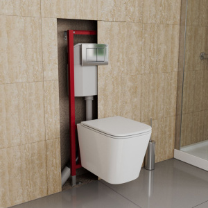 Система инсталляции для унитазов D&K DI8140116, с кнопкой смыва хром