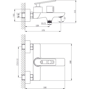 Смеситель для ванны с душем Rush Palm PL2530-44