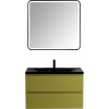 Мебель для ванной Art&Max Bianchi 90 подвесная, оливковая, черная раковина