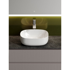 Купить Тумба с раковиной Sancos Snob T 100 см, doha soft, столешница черный мрамор, раковина CN6018 в Москве с доставкой Тумба с раковиной Sancos Snob T 100 см, doha soft, столешница черный мрамор, раковина CN6018