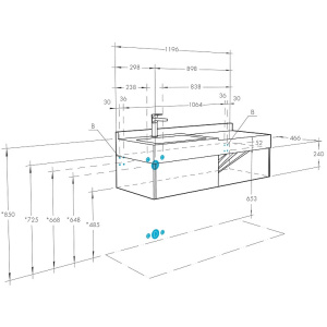 Тумба с раковиной Aquaton Оливия 75 1A2831K0OLVG0 дуб веллингтон