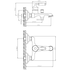 Смеситель для ванны с душем ESKO Prague PG 54