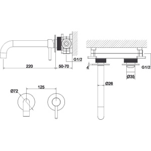 Смеситель для раковины WHITECROSS Y Y1215GL С ВНУТРЕННЕЙ ЧАСТЬЮ, золото