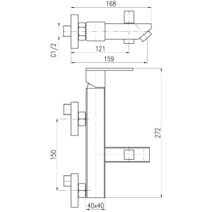 Смеситель для ванны с душем Rav Slezak Loira LR554.5Z