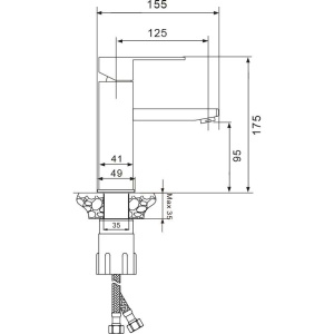 Смеситель для раковины WesnaArt Kubus KUB13-210 черный