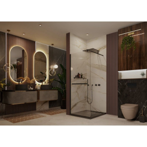 Душевая перегородка Ambassador Walk-in 15031236 90x200 см, профиль черный