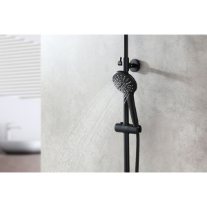 Душевая стойка Lemark Bronx LM3770BL c термостатом, черная