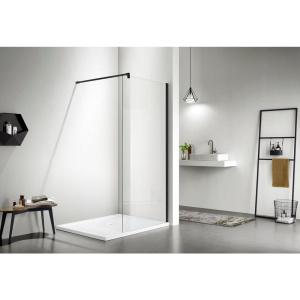 Душевая перегородка Акватек AQ WIW 09020BL 90x200 см, черный матовый профиль