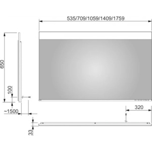 Зеркало с подсветкой Keuco Edition 400 106 11596172000