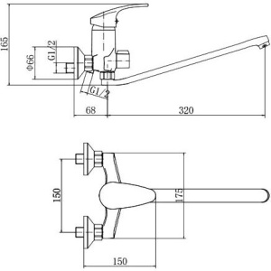 Универсальный смеситель Fashun A2206 хром