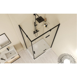 Душевой уголок Bravat Blackline 120х80х195, R