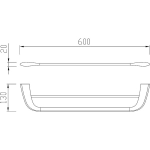 Полотенцедержатель Cezares Liner THD-60-01 двойной, хром