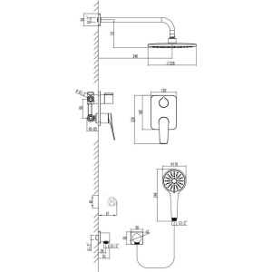 Душевой комплект Lemark Bronx LM3729GM С ВНУТРЕННЕЙ ЧАСТЬЮ, графит