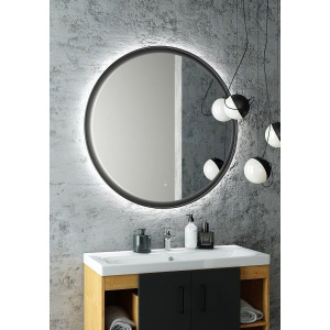 Зеркало круглое Art&Max Napoli 100 черное