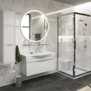 Зеркало круглое STWORKI Мальмё 100 с подсветкой, сенсор на зеркале, круглое, настенное, российское