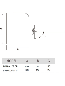 Ограждение на ванну River BAIKAL 75 ПР (10000001616)