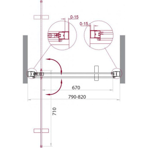 Душевая дверь в нишу BelBagno Marmi B-1-80-C-Cr