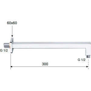Кронштейн для верхнего душа Remer 348S30 30 см