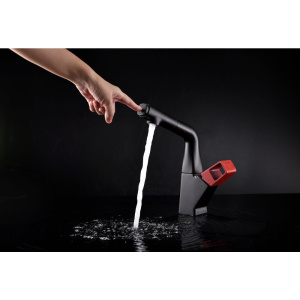Смеситель для кухни Lemark Soul LM6008BR черный, красный