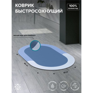 Коврик РМС К-03СН 50х80, синий