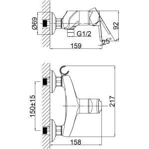 Смеситель для душа D&K Rhein Marx DA1393101