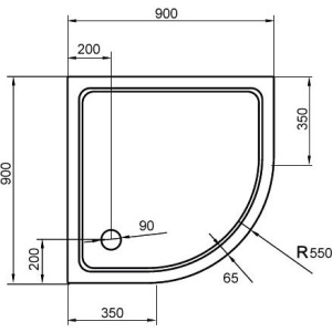 Поддон для душа Cezares Tray SMC TRAY-M-R-90-550-35-W R 90x90