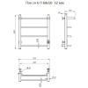 Полотенцесушитель электрический Тругор Пэк 6 П 60х50 с выключателем, хром