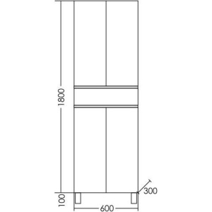 Купить Шкаф-пенал СаНта Марс 60, напольный, 4 дверцы, 1 ящик, янтарный в Москве с доставкой Шкаф-пенал СаНта Марс 60, напольный, 4 дверцы, 1 ящик, янтарный