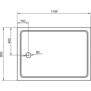 Поддон для душа Cezares Tray TRAY-A-AH-110/80-15-W 110x80, с сифоном