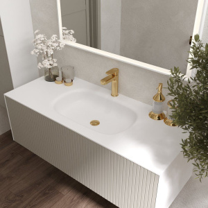 Тумба с раковиной STWORKI Олланд 120 бежево-серая