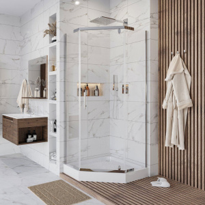 Душевой уголок Niagara Eco NG-009-14D 90х90 см, стекло прозрачное