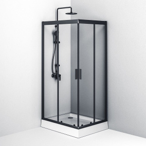 Душевой уголок AM.PM Gem W90G-404-100280-BT 100x80, профиль черный