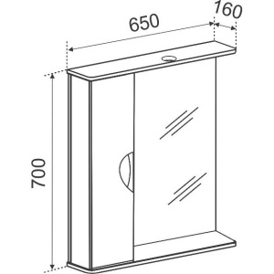 Зеркало Emmy Милли L 65, с подсветкой