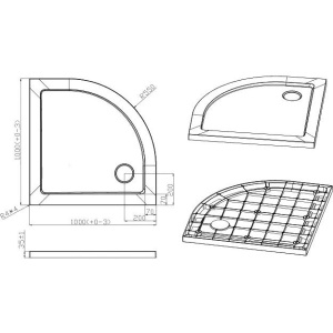 Поддон для душа Cezares Tray SMC TRAY-M-R-100-550-35-W R 100x100