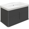 Тумба с раковиной STWORKI Молде 95, антрацит, с сифоном