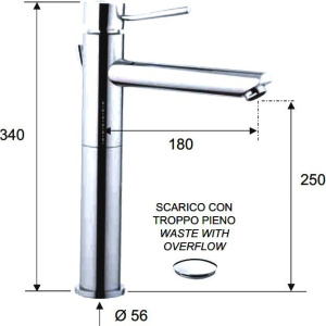 Смеситель для раковины Remer Minimal N10LXL с донным клапаном