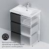 Тумба с раковиной AM.PM Gem S 60 графит матовый, напольная, с 3 ящиками