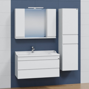 Купить Тумба с раковиной СаНта Марс 100 подвесная, с ящиками в Москве с доставкой Тумба с раковиной СаНта Марс 100 подвесная, с ящиками