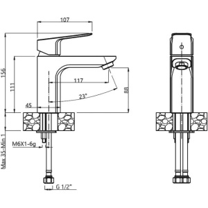 Смеситель для раковины Paini Viva Style P4YO205 черный