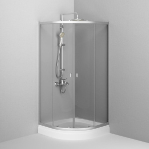 Душевой уголок AM.PM X-Joy Twin Slide W88E-205-090MT64 90x90, с поддоном, профиль матовый хром