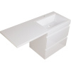 Тумба с раковиной Style Line Даллас 130 Люкс Plus подвесная, белая, эмаль L