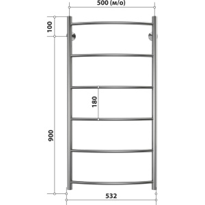 Купить Полотенцесушитель водяной Stelmix П6 50х100, дуга в Москве с доставкой Полотенцесушитель водяной Stelmix П6 50х100, дуга