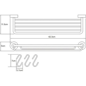 Полка Wasserkraft Donau K-9415 с крючками